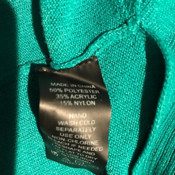 Vneck Teal Sweater - Picture 6 of 6